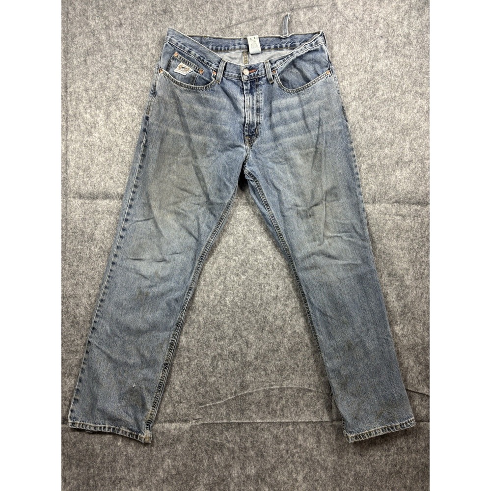 Cinch White Label Denim Mens Straight Leg Blue Light Wash Workwear Size 36x32